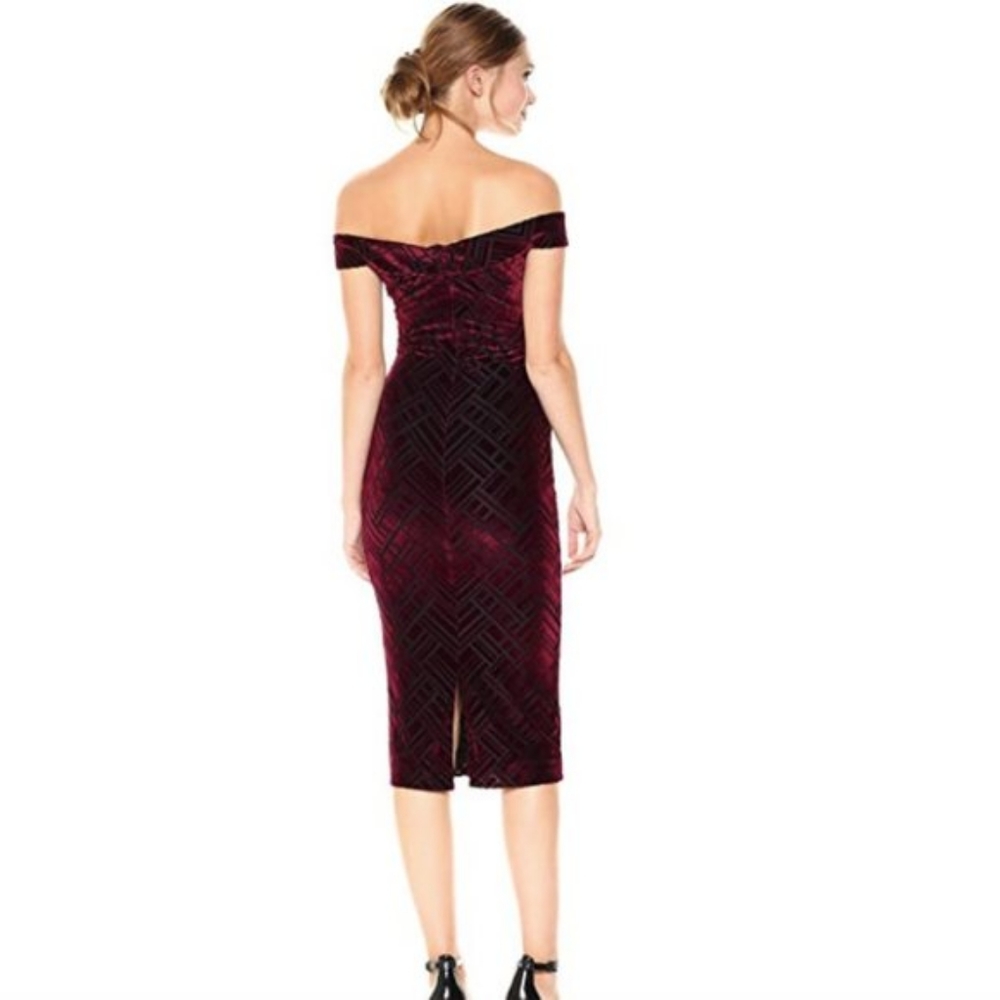 M Dress the Population Eden Geo Velvet Dress